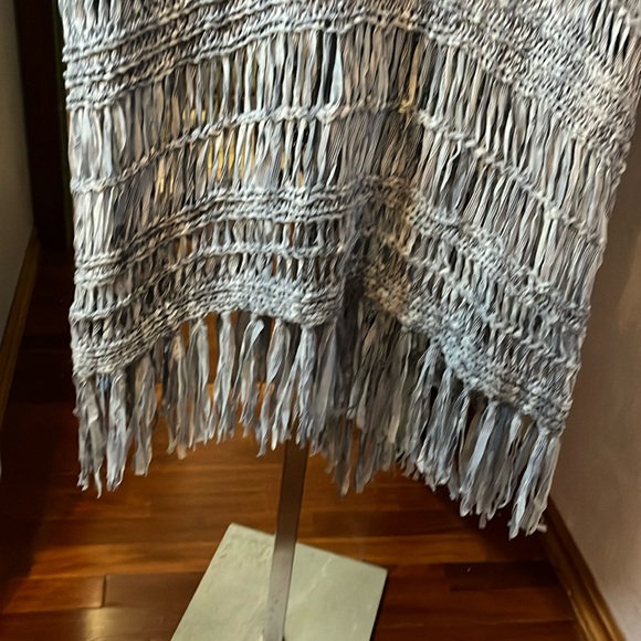 Roaman’s Crochet Cardigan- NWOT long open front with fringe Sz 3X - Picture 10 of 14
